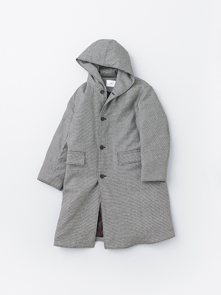 WOOL HOODED DOWN COAT